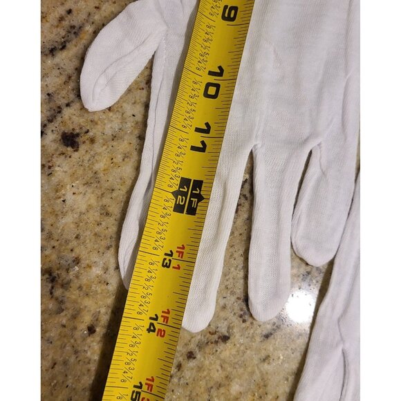 New! Mens L Womens XXL White Cotton 14" Long Gloves Inspector Costume - Picture 10 of 15